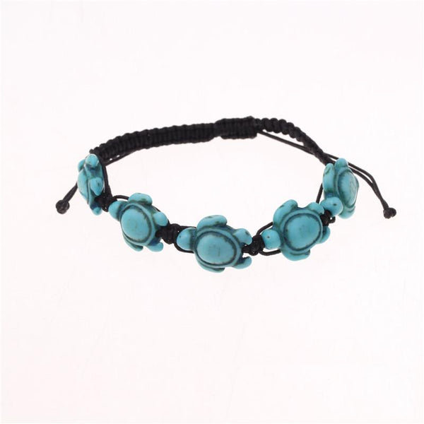 Handmade Aqua Stone Shelly Bracelet